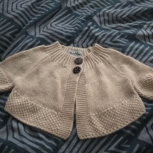 MaxMara Beige Buttoned Kids Shrug